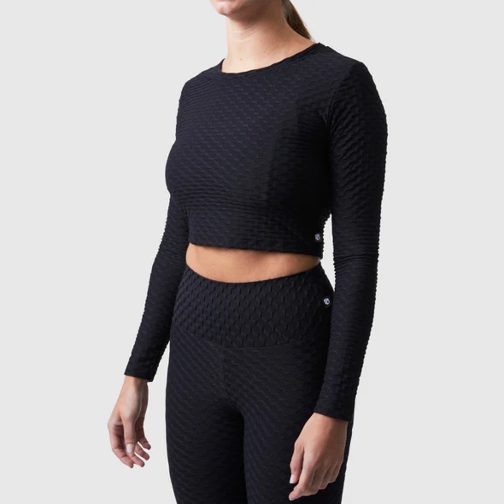 Born Primitive NWOT Athletic Summit Crop Too Long Sleeve Color Black